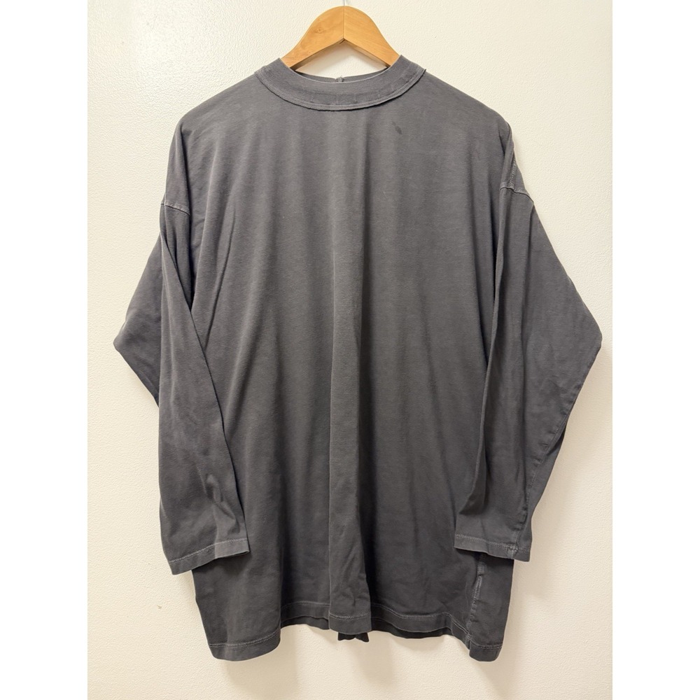 We the Free Gray Mock Neck Top BOHO Performance Long Sleeve Shirt Sz M Oversize